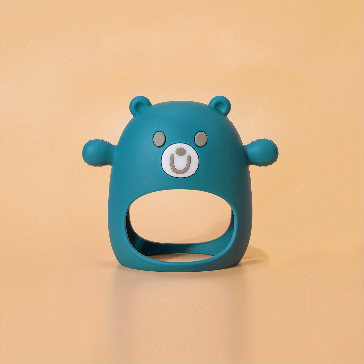 Soft Silicone TYRY.HU Bear Mitten Youngsters Teether - 6M+ Anti-Drop Chew Toy, Safe & Soothing Teething Relief - Cute Cartoon Design in Pink, Green, Blue, Yellow, Perfect Gift for Thanksgiving & Christmas