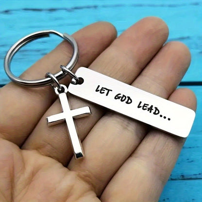 Bible Verse Cross Keychain Christian Metal Key Ring Purse Bag Backpack Car Key Charm Clothing Accessory Christmas Gift