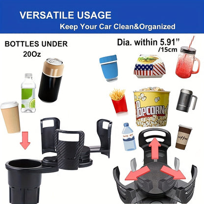 Car Cup Holder Expander for Car Adapter Adjustable Multifunctional Dual Cup Holder with Phone Holder Aromatherapy Organizer, thansgiving christmas new year gift