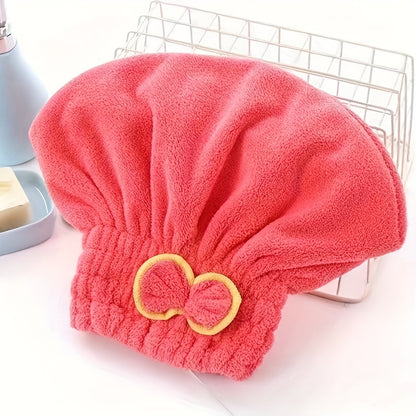 [Fast Drying Towel] Fast Drying 1 Pc Absorbent Coral Velvet Hair Drying Towel | Long Hair Turban Wrap For Women - Princess Shower Cap