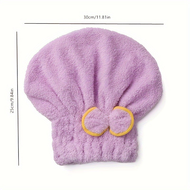 [Fast Drying Towel] Fast Drying 1 Pc Absorbent Coral Velvet Hair Drying Towel | Long Hair Turban Wrap For Women - Princess Shower Cap