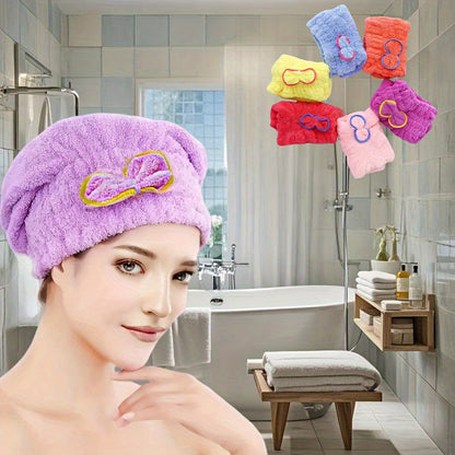 [Fast Drying Towel] Fast Drying 1 Pc Absorbent Coral Velvet Hair Drying Towel | Long Hair Turban Wrap For Women - Princess Shower Cap