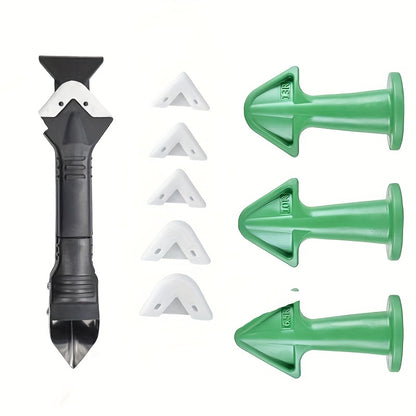 [Durable Caulk Applicator Tools] 3pcs Durable Silicone Caulk Nozzle Applicator Tools - Easy-Grip Handle for Floor Cleaning & Tile Joint Dirt Spatula, Ideal for Epoxy Sealant Application, Perfect Christmas & New Year Gift, Cau