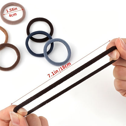 50pcs/Set Women   Basic Hair Bands 1.57inch Simple Solid Colors Elastic Headband Hair Ropes Ties Hair Accessories Ponytail Holder
