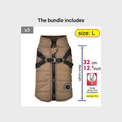 Warm Padded Dog Vest with Harness for Small And Medium Dogs - Red Coat for Extra Comfort And Security Christmas Gift