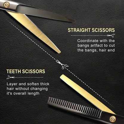 Professional Barber Shears - Hair Cutting Scissors Hair Thinning Scissors For Men, Women - Perfect For Hair Cutting And Trimming