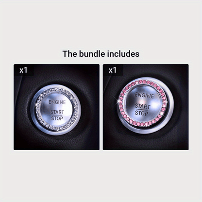 Rhinestone Decoration One-Button Start Ignition Ring - Car Accessory - Thanksgiving Christmas New Year Gift