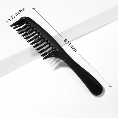 1pc Double Row Wide Tooth Detangler Hair Comb Shampoo Comb With Handle For Long Curly Wet Or Dry Hair