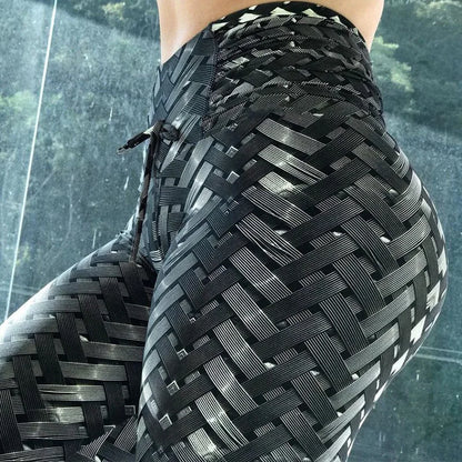 Women Sports Yoga Pants Push Up Printed Gym Fitness Leggings Workout Water Droplets Leggings Elastic Slim Running Pants Tight