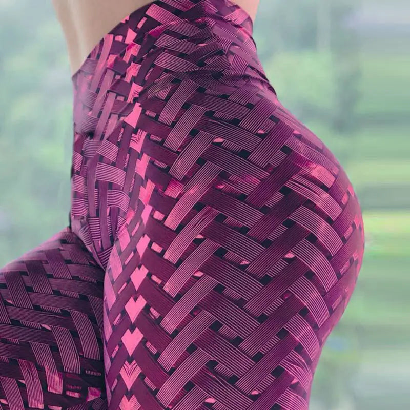 Women Sports Yoga Pants Push Up Printed Gym Fitness Leggings Workout Water Droplets Leggings Elastic Slim Running Pants Tight