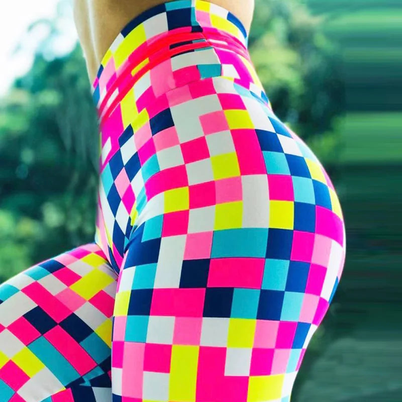 Women Sports Yoga Pants Push Up Printed Gym Fitness Leggings Workout Water Droplets Leggings Elastic Slim Running Pants Tight
