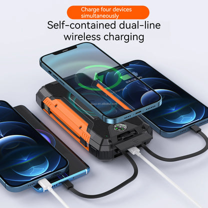OEM/ODM Customization Dual USB TYPE-C Wireless Fast Charging 30000mAh Portable Solar Charger Power Bank for Mobile Phone