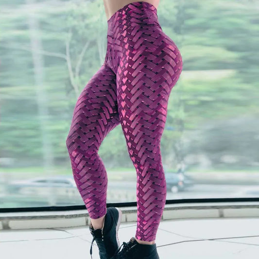 Women Sports Yoga Pants Push Up Printed Gym Fitness Leggings Workout Water Droplets Leggings Elastic Slim Running Pants Tight
