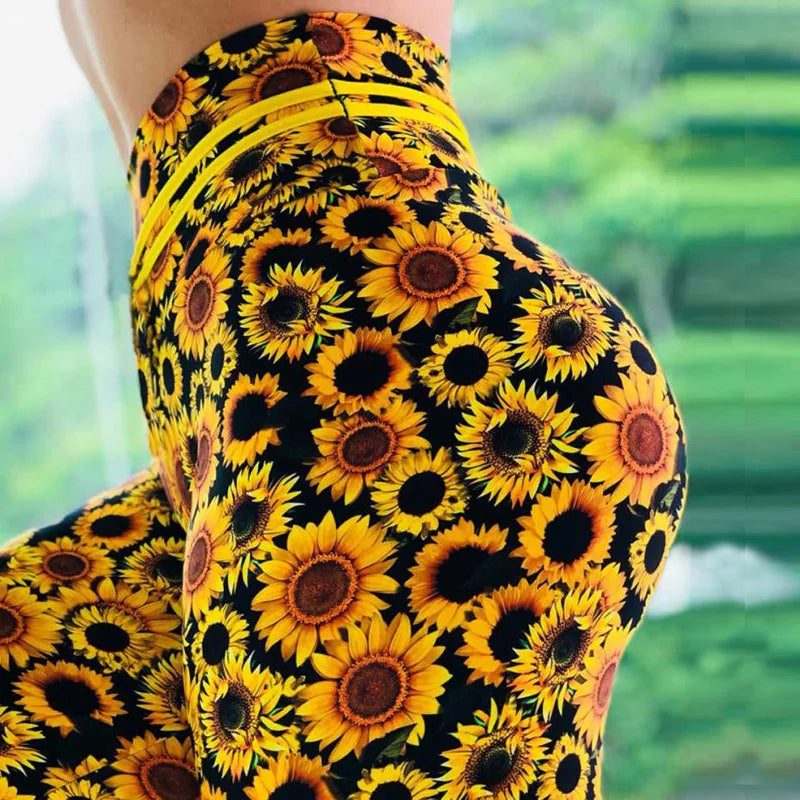 Women Sports Yoga Pants Push Up Printed Gym Fitness Leggings Workout Water Droplets Leggings Elastic Slim Running Pants Tight