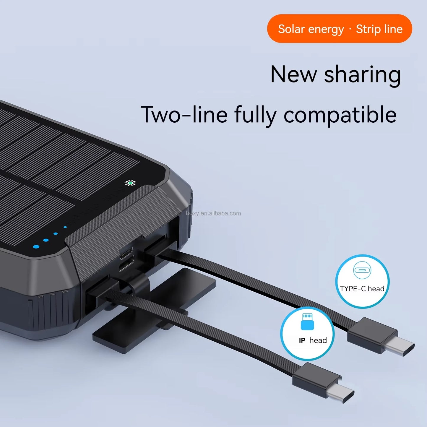 OEM/ODM Customization Dual USB TYPE-C Wireless Fast Charging 30000mAh Portable Solar Charger Power Bank for Mobile Phone