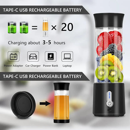 Portable Blender for Shakes and Smoothies 500ml Electric Juicer 4000mAh Smoothie Blender with BPA-Free Material US Bblender