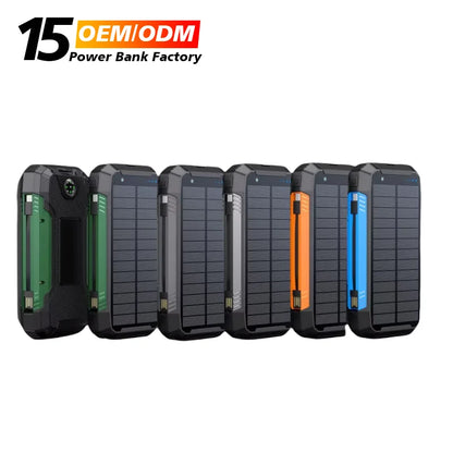 OEM/ODM Customization Dual USB TYPE-C Wireless Fast Charging 30000mAh Portable Solar Charger Power Bank for Mobile Phone
