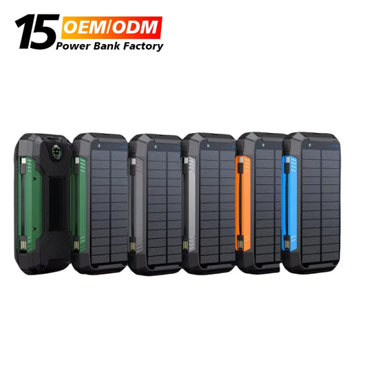 OEM/ODM Customization Dual USB TYPE-C Wireless Fast Charging 30000mAh Portable Solar Charger Power Bank for Mobile Phone