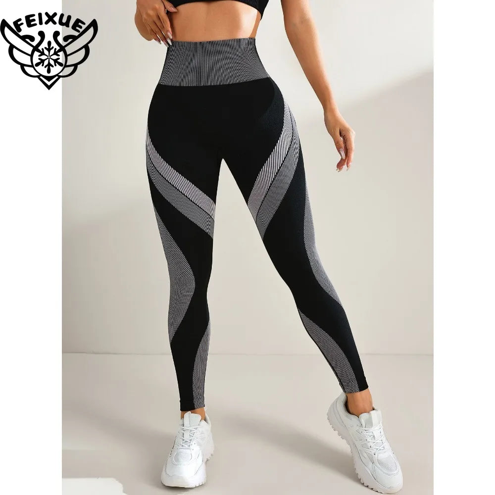 Women Yoga Pants Butt Lift High Waist Workout Legging Running Training Tights Tummy Control Stretchy Workout Seamless Sportswear