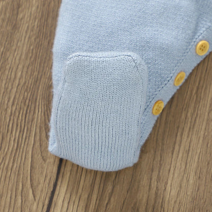 Baby Rompers Hats Clothes Sets 0-18m Autumn Winter Newborn Boys Girls Jumpsuits Outfits 2pc/Set Long Sleeve Toddler Knit Costume