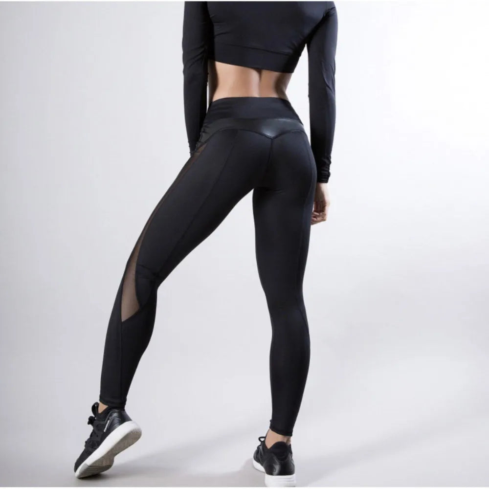 Curvy Confidence Mesh Leggings - High Waist Yoga Pants with Sheer Panels for Women | Bold & Supportive Base Layer