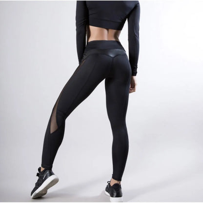 Curvy Confidence Mesh Leggings - High Waist Yoga Pants with Sheer Panels for Women | Bold & Supportive Base Layer