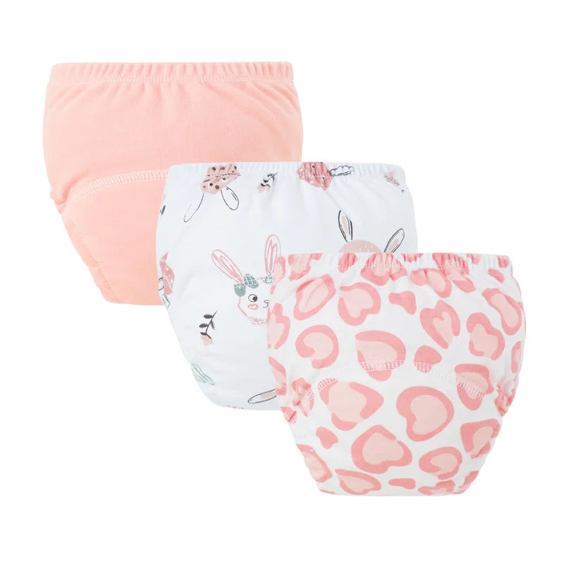 3Pcs Baby Diaper Training Pants Cartoon Kids Underwear Washable Infant Cloth Diaper Reusable Nappies Toddler Shorts for Girl Boy