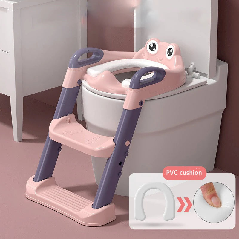 Auxiliary Stair-type Children's Toilet Seat Supplies Infant Baby Ladder Folding Toilet.