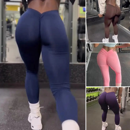 Fitness Sports Leggings Yoga Pants Women Sexy High Waist Stretch Workout Running Gym Leggings Solid Color Exercise Leggings