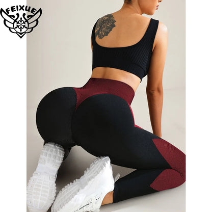 Women Yoga Pants Butt Lift High Waist Workout Legging Running Training Tights Tummy Control Stretchy Workout Seamless Sportswear
