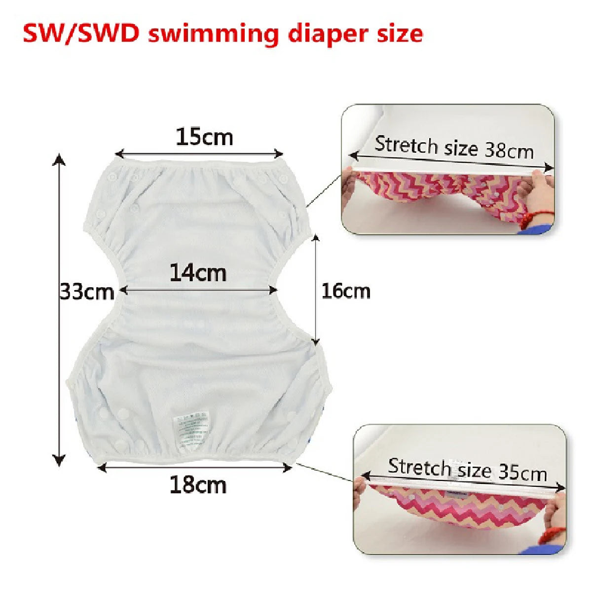 U PICK ALVABABY Reusable Swim Diaper Fashion Swimming Nappy for Baby Under 1 year Old