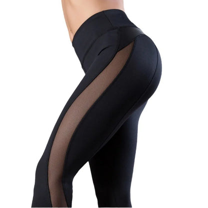 Curvy Confidence Mesh Leggings - High Waist Yoga Pants with Sheer Panels for Women | Bold & Supportive Base Layer