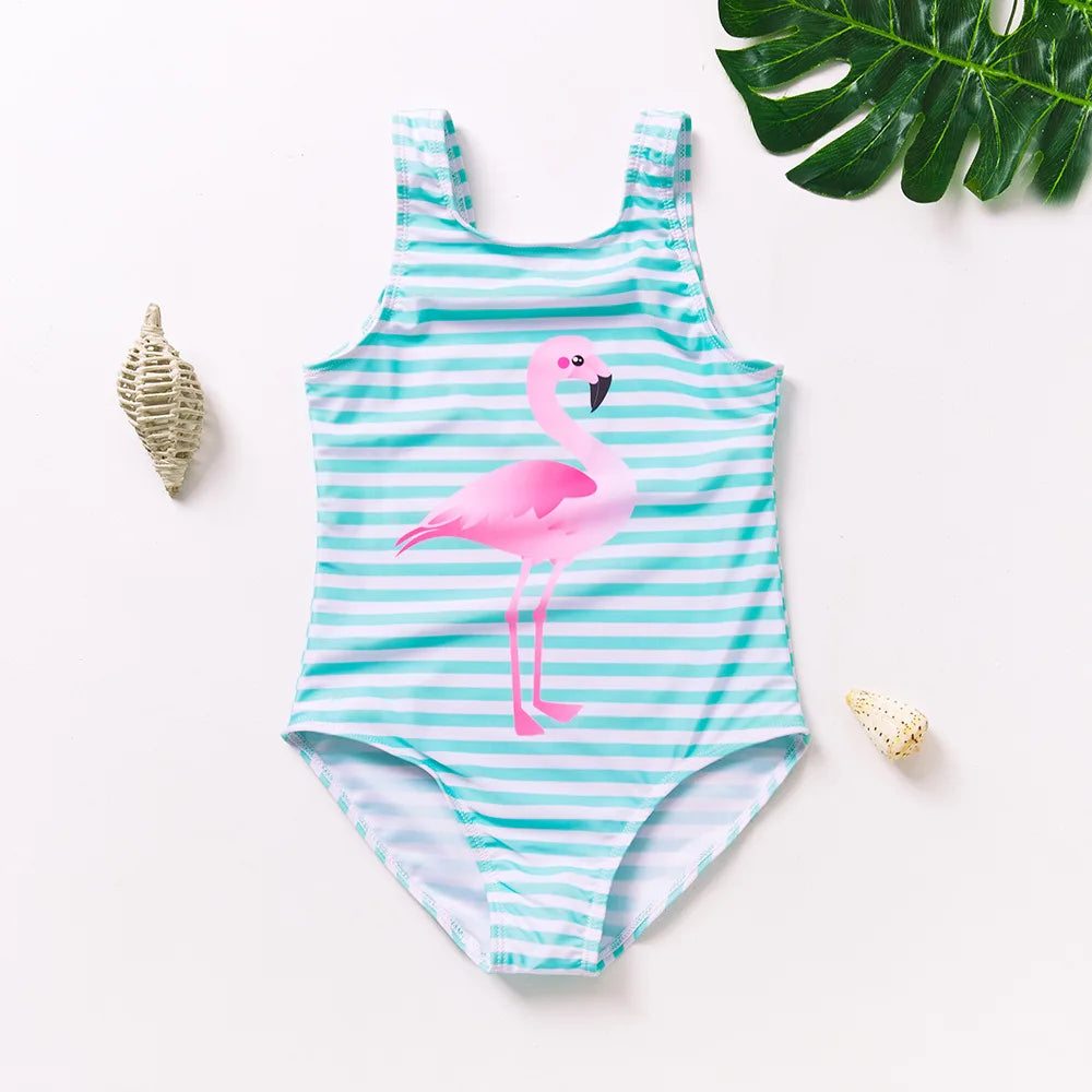 Baby Girl Fish Scale Print Swimsuit One-Piece Backless Swimwear Floral Zipper Ruffle Toddler Bathing Suit Beach Outfit 2-8Years