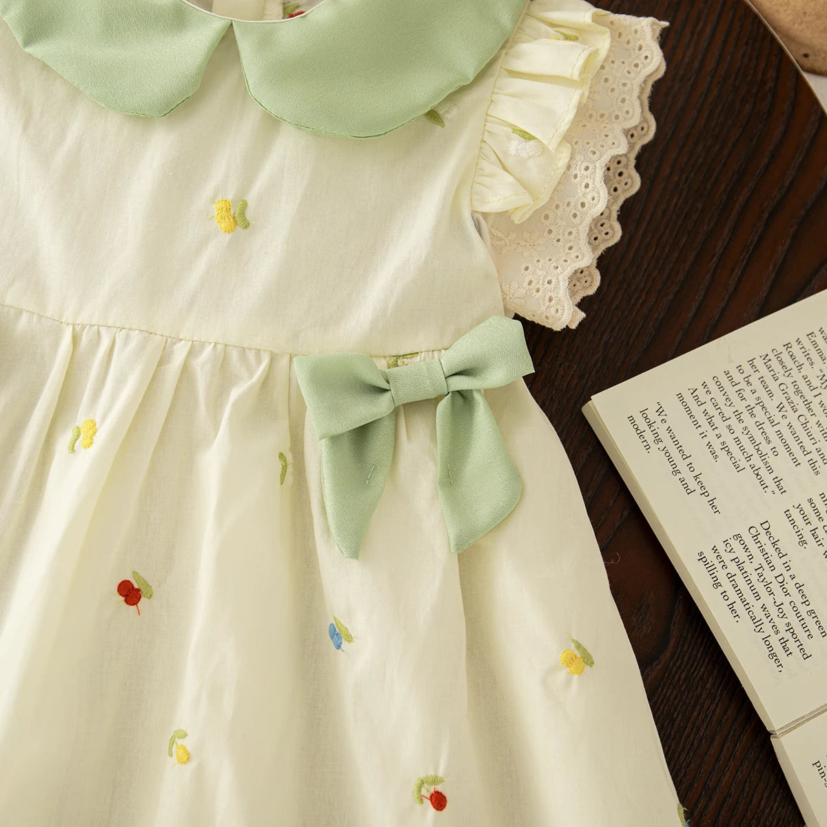 Baby Girl Dress Summer Cotton Bow Collar Girl Dress Cute Floral Princess Baby Dress Baby Girl Clothes