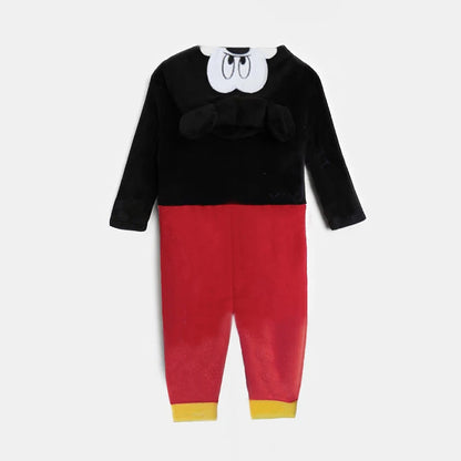 Mickey Baby Rompers Spring Autumn Newborn Baby Clothes Fleece Warm Hooded Baby Jumpsuit Outwear Baby Costume