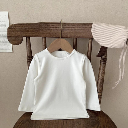 2025 Spring Newborn Baby Boys Girls Cotton T-shirt Clothes Toddler Crewneck Long Sleeve Solid Casual Autumn Tops Tees 3-36Months