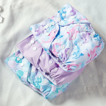 3 PCS Adjustable Size Washable Diapers Soft Skin-Friendly Breathable for Babies 3-15kg