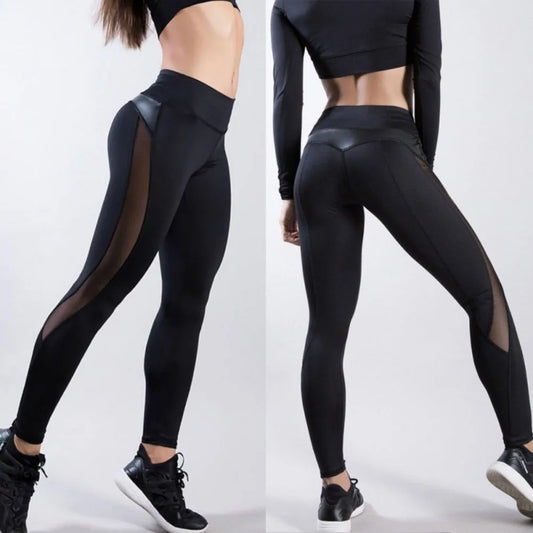 Curvy Confidence Mesh Leggings - High Waist Yoga Pants with Sheer Panels for Women | Bold & Supportive Base Layer