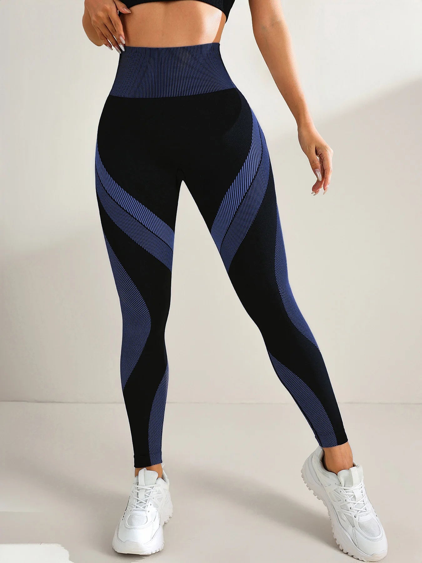 Women's Seamless Yoga Leggings Color Block High Waisted Soft&Stretchy Breathable Scrunch Butt Lifting Gym Sports Workout Pants