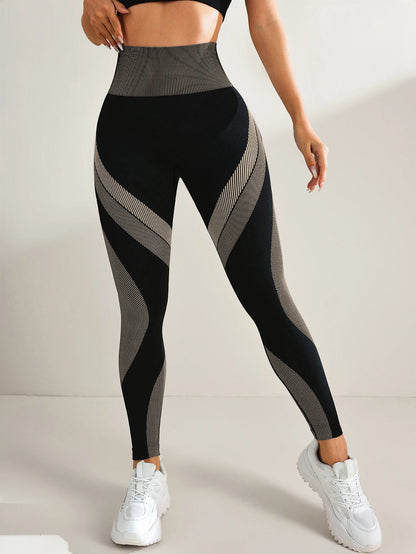 Women's Seamless Yoga Leggings Color Block High Waisted Soft&Stretchy Breathable Scrunch Butt Lifting Gym Sports Workout Pants
