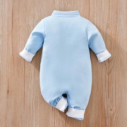 Baby Clothing Solid Color Polo Shirt Spring and Autumn Long Sleeve Cotton Boys and Girls' Bodysuit