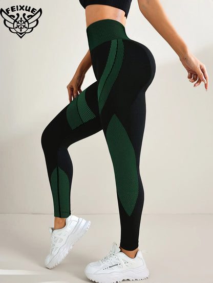Women Yoga Pants Butt Lift High Waist Workout Legging Running Training Tights Tummy Control Stretchy Workout Seamless Sportswear
