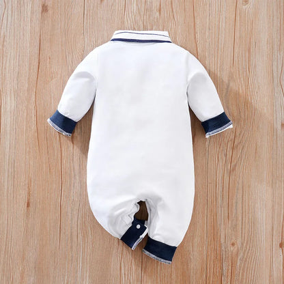 Baby Clothing Solid Color Polo Shirt Spring and Autumn Long Sleeve Cotton Boys and Girls' Bodysuit