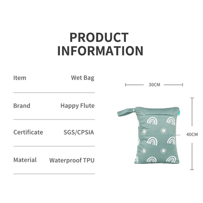 Happyflute Wetbag For Baby Diapers Nappies Waterproof Reusable Diaper Bag With Two Zipper 30cmx40cm