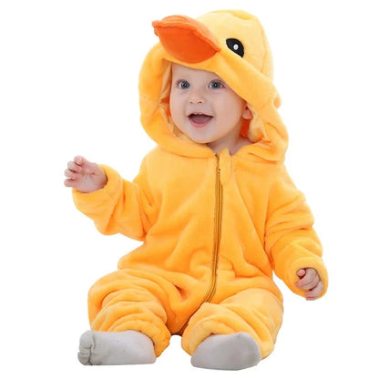 MICHLEY Halloween Winter Baby Rompers Hooded Flannel Cosplay Toddler Infant Clothes Bodysuits Jumpsuit Costume For Girl Boy