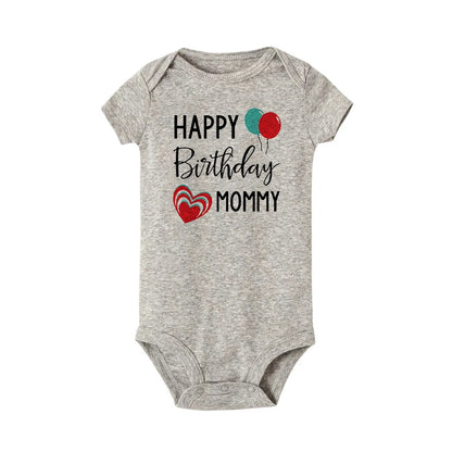 Happy Birthday Daddy Mommy Baby Boys Girls Romper Bodysuit Infant Funny Letter Jumpsuit Outfit Toddler Party Clothes 0-24 Months