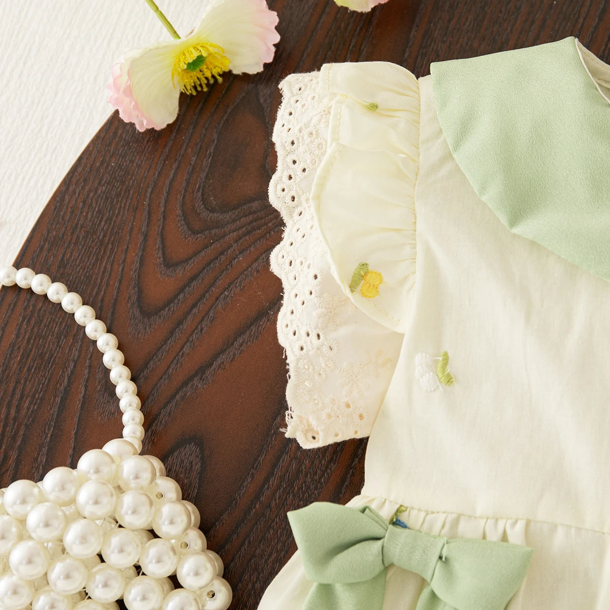 Baby Girl Dress Summer Cotton Bow Collar Girl Dress Cute Floral Princess Baby Dress Baby Girl Clothes
