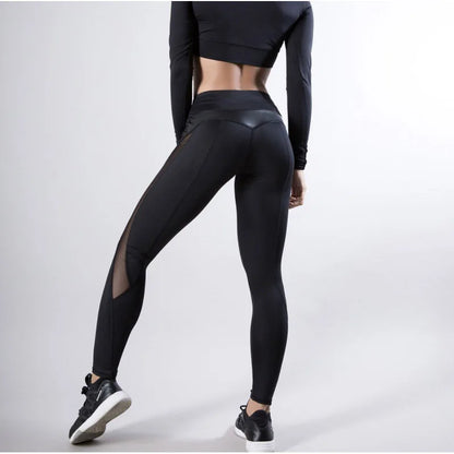 Curvy Confidence Mesh Leggings - High Waist Yoga Pants with Sheer Panels for Women | Bold & Supportive Base Layer