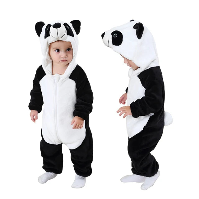 MICHLEY Halloween Winter Baby Rompers Hooded Flannel Cosplay Toddler Infant Clothes Bodysuits Jumpsuit Costume For Girl Boy
