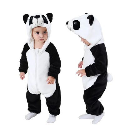 MICHLEY Halloween Winter Baby Rompers Hooded Flannel Cosplay Toddler Infant Clothes Bodysuits Jumpsuit Costume For Girl Boy